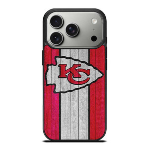 KANSAS CITY CHIEFS WOODEN LOGO iPhone 17 Pro Case Cover
