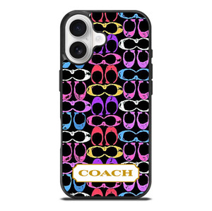 COACH NEW YORK COLORFULL BLACK PATTERN EMBLEM iPhone 17 Case Cover