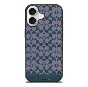 COACH NEW YORK LOGO PATTERN GREEN EMBLEM iPhone 17 Case Cover