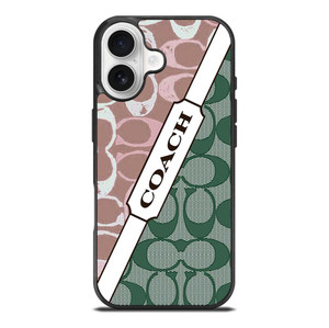 COACH NEW YORK LOGO PINK GREEN PATTERN ICON iPhone 17 Case Cover