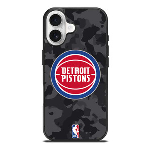 DETROIT PISTONS BLACK CAMO iPhone 17 Case Cover