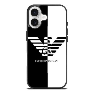 EMPORIO ARMANI WHITE BLACK iPhone 17 Case Cover