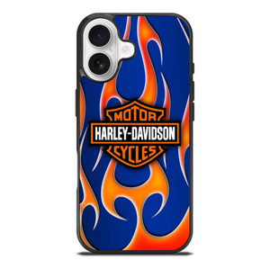 HARLEY DAVIDSON BLUE FLAME LOGO iPhone 17 Case Cover