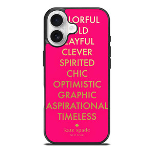 KATE SPADE NEW YORK QUOTES PINK iPhone 17 Case Cover