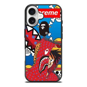 LUFFY ONE PIECE SUPREME BAPE iPhone 17 Case Cover