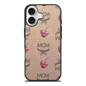 MCM LOVE CHERRIES BROWN LEATHER iPhone 17 Case Cover