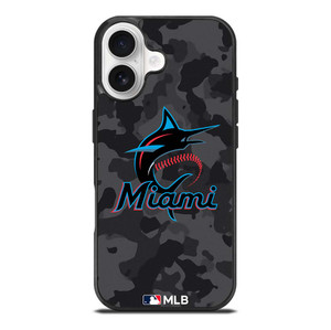 MIAMI MARLINS BASEBALL BLACK CAMO iPhone 17 Case Cover
