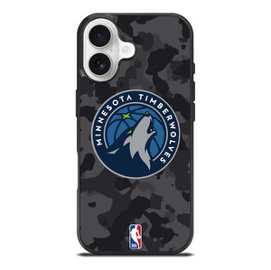 MINNESOTA TIMBERWOLVES BLACK CAMO iPhone 17 Case Cover