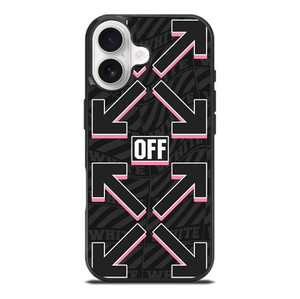 OFF WHITE LOGO BLACK PINK iPhone 17 Case Cover