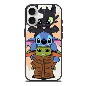 TOOTHLESS STITCH BABY YODA CUTE CARTOON iPhone 17 Case Cover