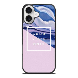 TUMBLR GOOD VIBES ONLY PINK MARBLE iPhone 17 Case Cover