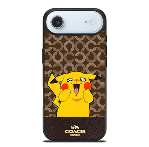 COACH NEW YORK LOGO BRWON EMBLEM X PIKACHU POKEMON iPhone Air Case Cover