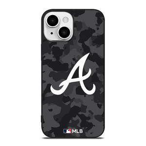 ATLANTA BRAVES BASEBALL BLACK CAMO iPhone 13 Mini Case Cover ATLANTA BRAVES BASEBALL BLACK CAMO iPhone 13 Mini Case Cover