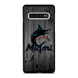 MIAMI MARLINS BASEBALL MLB WOOD LOGO Samsung Galaxy S10 Case Cover
