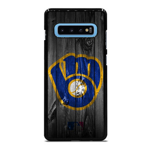 MILWAUKEE BREWERS MLB BASEBALL WOODEN LOGO Samsung Galaxy S10 Plus Case Cover