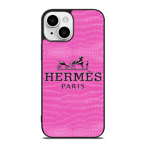 HERMES PARIS PINK LEATHER iPhone 13 Mini Case Cover
