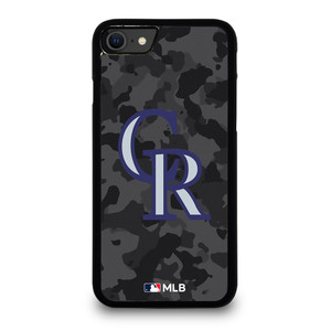 COLORADO ROCKIES BASEBALL BLACK CAMO iPhone SE 2020 Case Cover