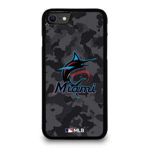 MIAMI MARLINS BASEBALL BLACK CAMO iPhone SE 2020 Case Cover MIAMI MARLINS BASEBALL BLACK CAMO iPhone SE 2020 Case Cover