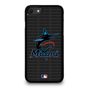 MIAMI MARLINS BASEBALL BLACK iPhone SE 2020 Case Cover MIAMI MARLINS BASEBALL BLACK iPhone SE 2020 Case Cover