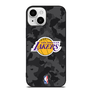 LOS ANGELES LAKERS BLACK CAMO iPhone 13 Mini Case Cover LOS ANGELES LAKERS BLACK CAMO iPhone 13 Mini Case Cover