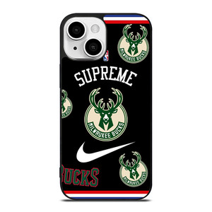 MILWAUKEE BUCKS NBA X SUPREME NIKE iPhone 13 Mini Case Cover MILWAUKEE BUCKS NBA X SUPREME NIKE iPhone 13 Mini Case Cover