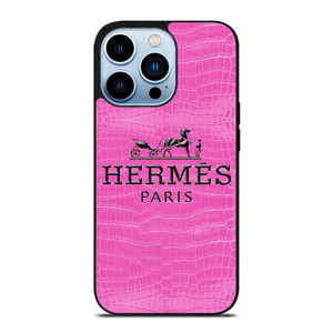 HERMES PARIS PINK LEATHER iPhone 13 Pro Max Case Cover