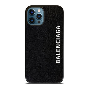 BALENCIAGA LEATHER BLACK iPhone 12 Pro Max Case Cover