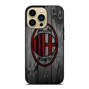AC MILAN FOOTBALL WOODEN LOGO iPhone 14 Pro Max Case Cover