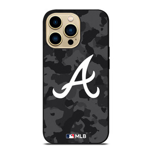 ATLANTA BRAVES BASEBALL BLACK CAMO iPhone 14 Pro Max Case Cover