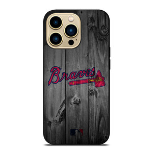 ATLANTA BRAVES BASEBALL MLB WOOD LOGO iPhone 14 Pro Max Case Cover