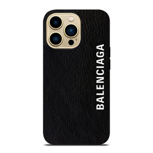BALENCIAGA LEATHER BLACK iPhone 14 Pro Max Case Cover