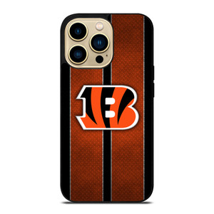 CINCINNATI BENGALS NFL METAL STRIPE iPhone 14 Pro Max Case Cover