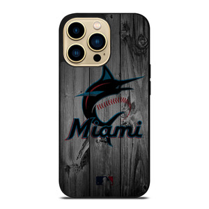 MIAMI MARLINS BASEBALL MLB WOOD LOGO iPhone 14 Pro Max Case Cover
