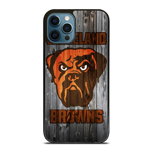 CLEVELAND BROWNS NFL FOOTBALL WOODEN LOGO iPhone 12 Pro Max Case Cover