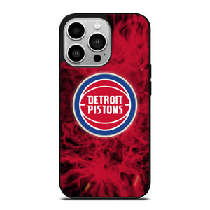 DETROIT PISTONS BASKETBALL NBA FIRE iPhone 14 Pro Case Cover