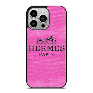HERMES PARIS PINK LEATHER iPhone 14 Pro Case Cover HERMES PARIS PINK LEATHER iPhone 14 Pro Case Cover