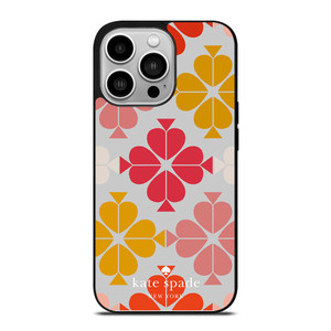 KATE SPADE JACQUARD PINK YELLOW iPhone 14 Pro Case Cover