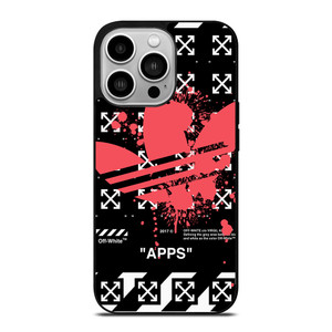 OFF WHITE X ADIDAS RED iPhone 14 Pro Case Cover