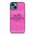 HERMES PARIS PINK LEATHER iPhone 14 Case Cover