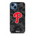 PHILADELPHIA PHILLIES BASEBALL BLACK CAMO iPhone 14 Case Cover PHILADELPHIA PHILLIES BASEBALL BLACK CAMO iPhone 14 Case Cover
