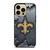 NEW ORLEANS SAINTS BROKEN METAL iPhone 14 Pro Max Case Cover
