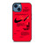 NIKE AIR OFF WHITE RED iPhone 14 Case Cover