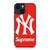 NEW YORK YANKEES X SUPREME RED iPhone 14 Plus Case Cover