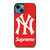 NEW YORK YANKEES X SUPREME RED iPhone 14 Case Cover