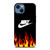 NIKE SWOOSH IN FLAMES iPhone 14 Case Cover