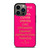 KATE SPADE NEW YORK QUOTES PINK iPhone 13 Pro Case Cover