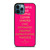 KATE SPADE NEW YORK QUOTES PINK iPhone 12 Pro Max Case Cover
