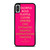KATE SPADE NEW YORK QUOTES PINK iPhone X / XS Case Cover