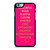 KATE SPADE NEW YORK QUOTES PINK iPhone 6 / 6S Case Cover