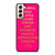 KATE SPADE NEW YORK QUOTES PINK Samsung Galaxy S21 Case Cover